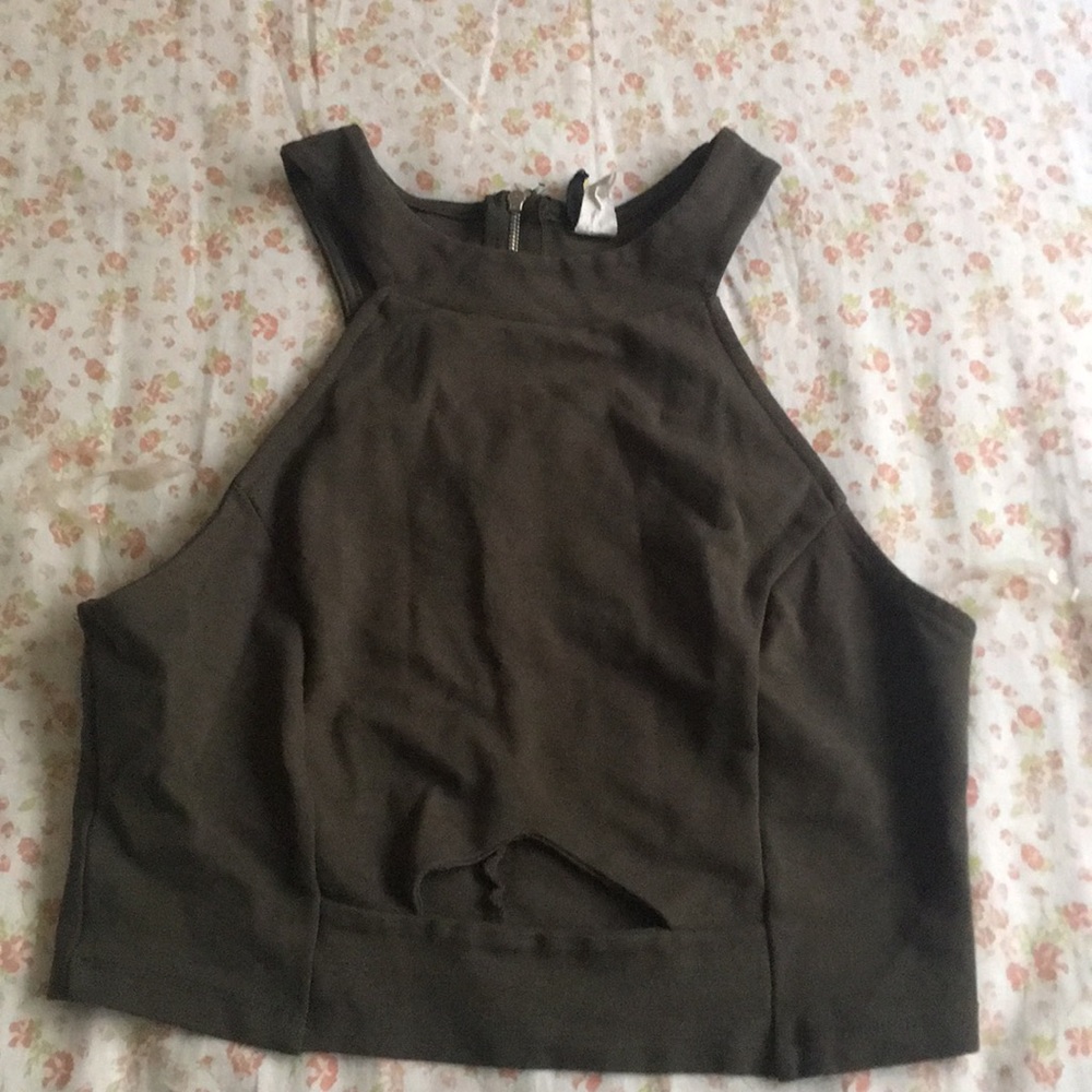 Green crop top